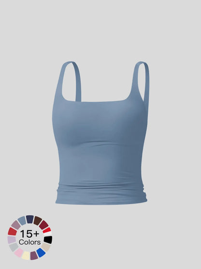 🏋️‍♀️ Minimalist Aesthetic | Women's Solid Color Tight Sports Tank Top 🏃‍♀️