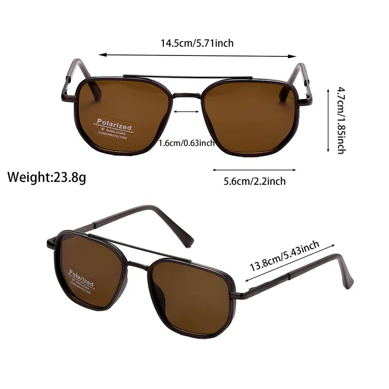 🕶️ Street Style Icons | Trendy Geometric Double-Beam Metal Sunglasses ☀️