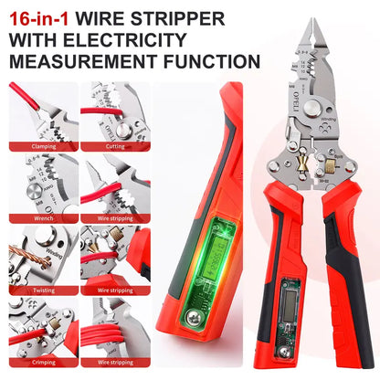 ⚡ Look Inside the Wire Before You Cut: The 2026 Intelligent Heavy-Duty Stripping Pliers with Built-In 12-250V Voltage Radar & Live Alarms! 🛠️🛡️