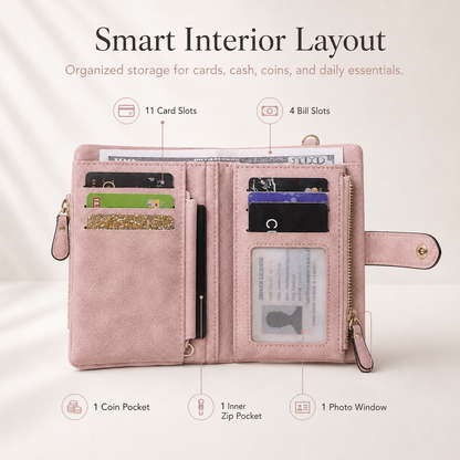Compact Wristlet Wallet — Chic, Simple & Easy to Carry