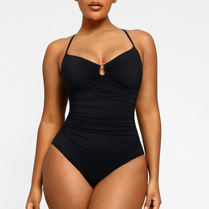 🔥 Instant Snatched | Women's Smart Sculpt Tummy Tucking U-Ring Cut-Out Swimsuit 🏖️