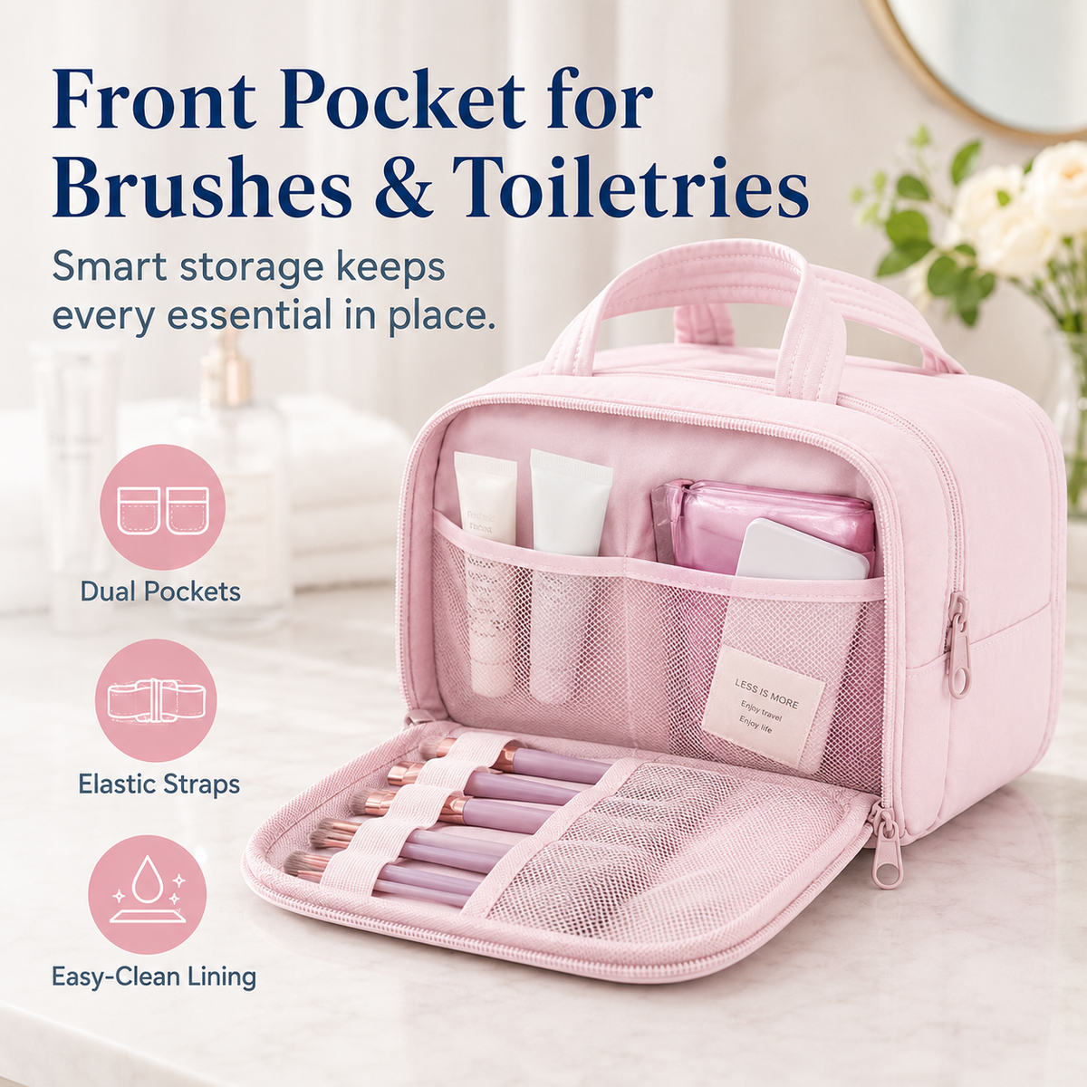 ✨ Large Travel Toiletry Bag for Women – Lightweight & Spacious 💄✈️