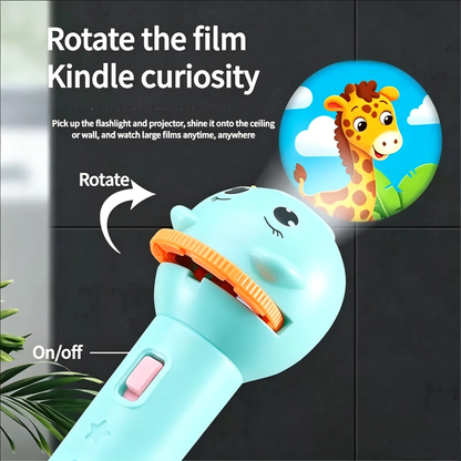 🌟 Magic Bedtime Storyteller | Kids Projection Flashlight Toy, 3 Slides with 24 Patterns, Safe ABS Early Learning & Visual Cognitive STEM Gift ✨