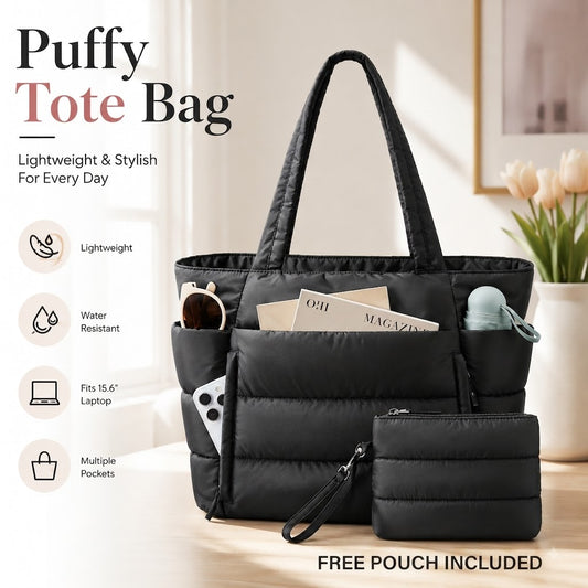 🌸Puffy Tote Bag Includes a Free Mini Pouch