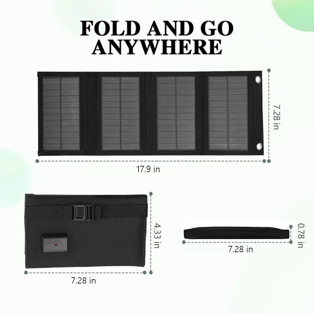 ☀️ Foldable 10W Solar Charger Panel with USB Output