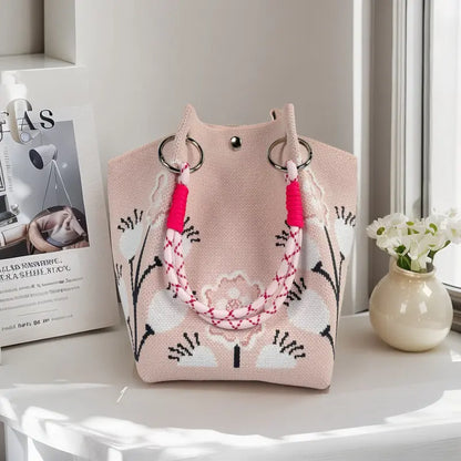 🌸 Boho Vibes Only | Women's Handmade Crochet Knit Bucket Bag & Lightweight Summer Beach Tote 🌊