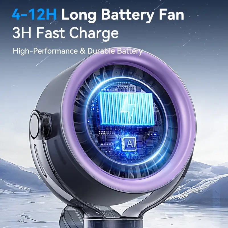 4000mAh Rechargeable Portable Clip on Fan-100-Speed Touch Control