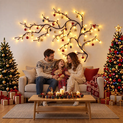 ✨ Flexible LED Branch Lights – Warm White Christmas Wall Decor