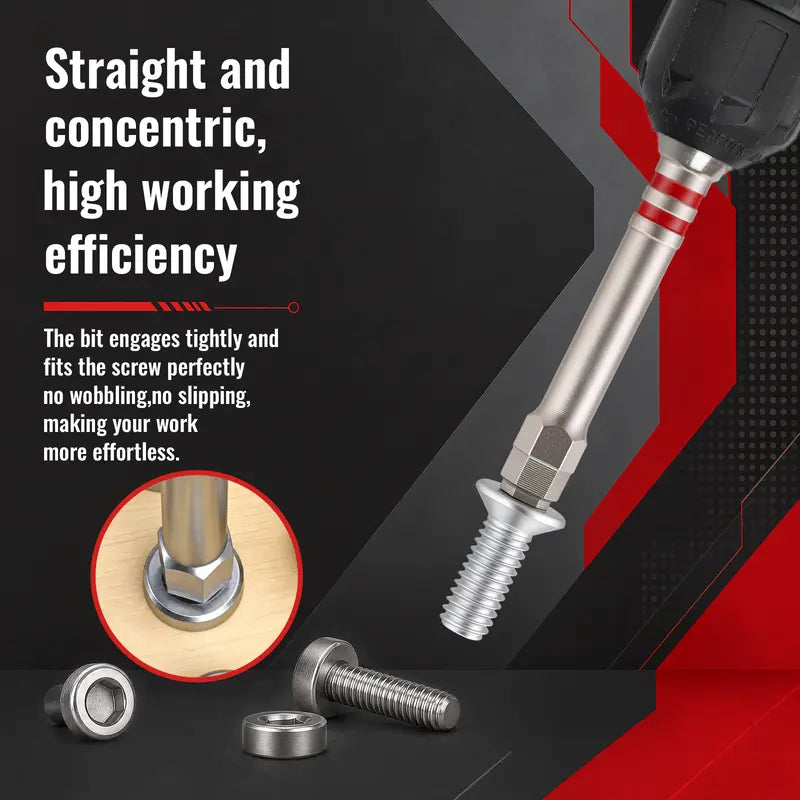 🛠 Industrial Strength | 6-Piece Magnetic Hex Shank Pagoda-Shaped Screwdriver Bits Set ⚡