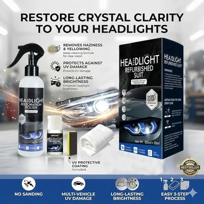 🚗 Crystal-Clear Night Vision | Automotive Headlight Restoration Fluid & Crystalline Coating for Yellowed, Faded & Blurred Headlamps ✨