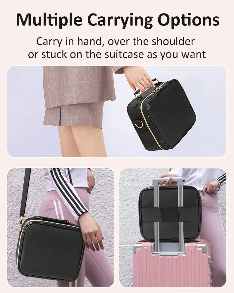 👜 Portable Makeup Case with LED Mirror