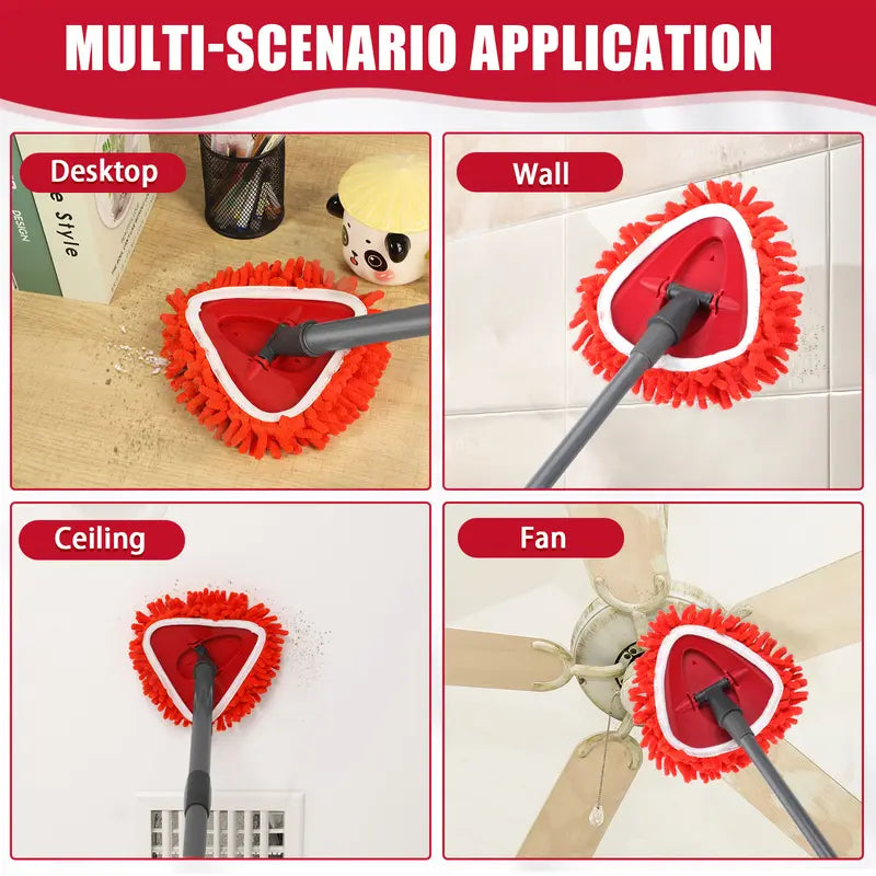 🔥 Turn Your Mop Into A High-Reach Dust Trap In 1 Second! 🧹✨（Dry cleaning collection tub and handle not included）