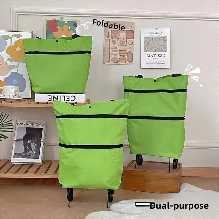 🛒 Heavy Lifting Made Easy | Portable Foldable Grocery Shopping Trolley, Lightweight Folding Cart with Smooth Wheels for Home & Delivery ✨
