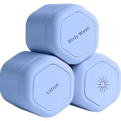 Three-Piece Portable Magnetic Travel Toilet Bottle Set