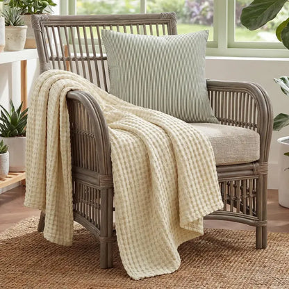 🥶 Attention Hot Sleepers: The Luxury Bamboo Waffle Blanket That Ends Night Sweats Permanently! 🎋❄️