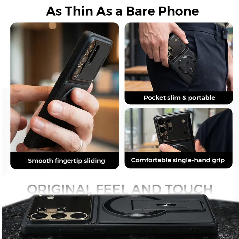 📱 Sleek Protection Meets Utility | Multifunctional Magnetic Case with Invisible Kickstand & Lens Armor for Samsung S Series ✨