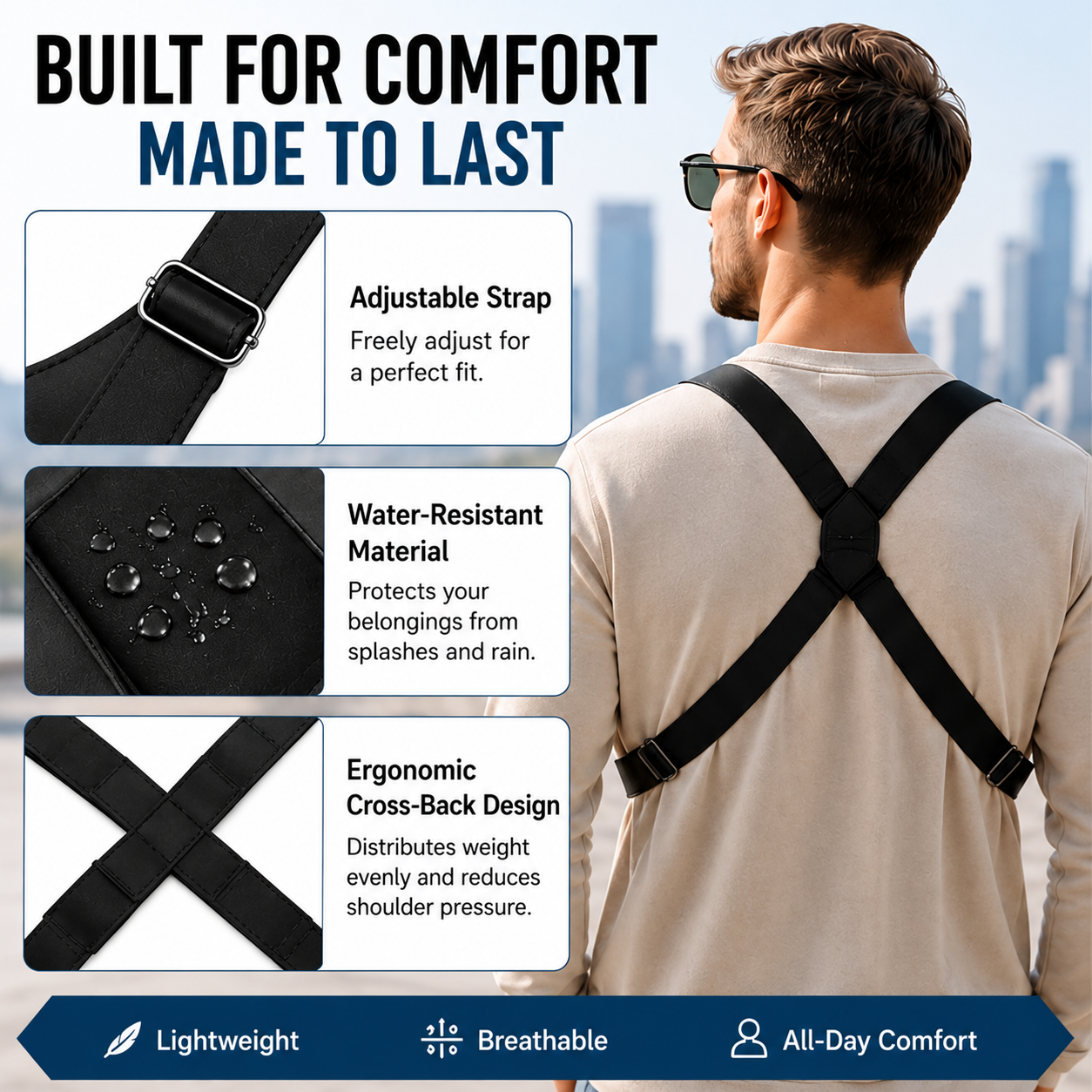 🚴 Men's Vintage Chest Rig Vest Bag