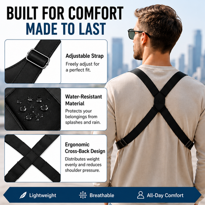 🚴 Men's Vintage Chest Rig Vest Bag