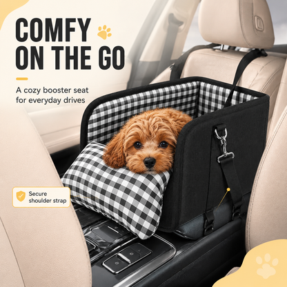 Console dog car seat with armrests