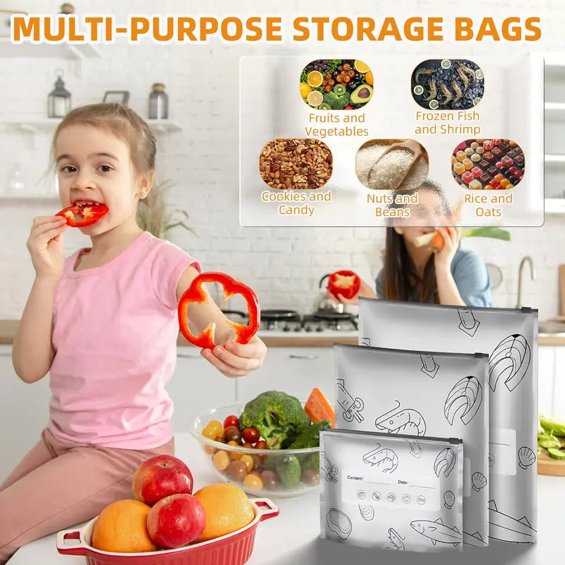 🥑 3X Extended Freshness | 2026 New Reusable Heavy-Duty Aluminum Foil Stand-Up Food Storage Bags 🥩