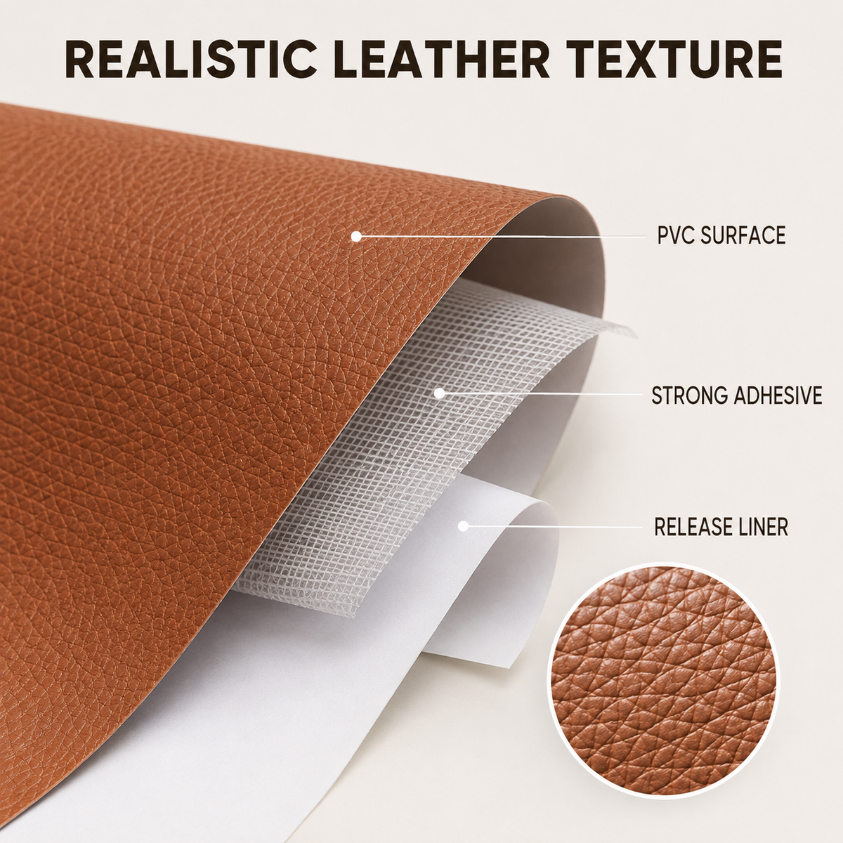 Self-Adhesive Leather Repair Patch – Peel & Stick Furniture & Car Seat Repair
