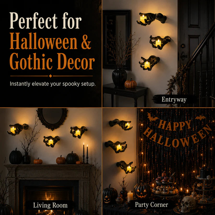 🎃 Scream-Worthy Halloween | 3-pack 3D Creepy Monster Hands Wall Decor Sculptures 👻