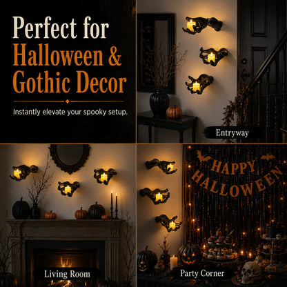 🎃 Scream-Worthy Halloween | 3-pack 3D Creepy Monster Hands Wall Decor Sculptures 👻
