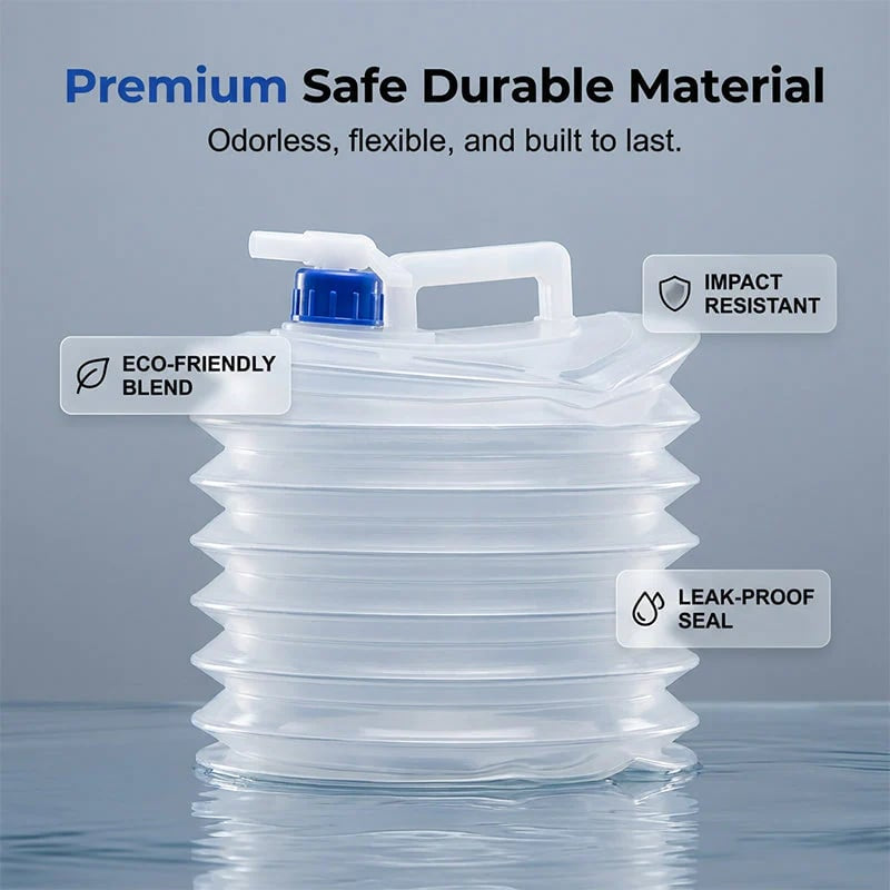 🏕️ Smart Hydration | Heavy-Duty Collapsible Water Container with Leak-Proof Spigot 🚰