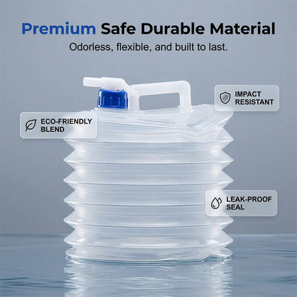 🏕️ Smart Hydration | Heavy-Duty Collapsible Water Container with Leak-Proof Spigot 🚰