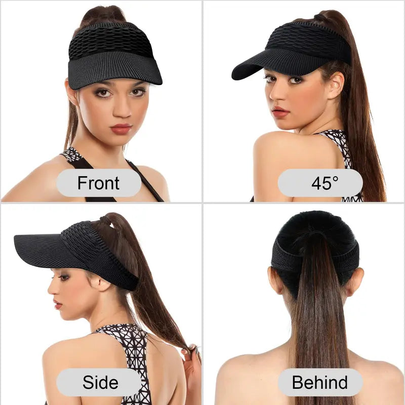 🔥 Free Your High Ponytail! The Iconic "That Girl" Open-Top Sun Visor That Protects Your Skin Without Cruching Your Aesthetic! 👑✨