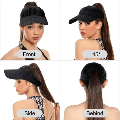 🔥 Free Your High Ponytail! The Iconic "That Girl" Open-Top Sun Visor That Protects Your Skin Without Cruching Your Aesthetic! 👑✨