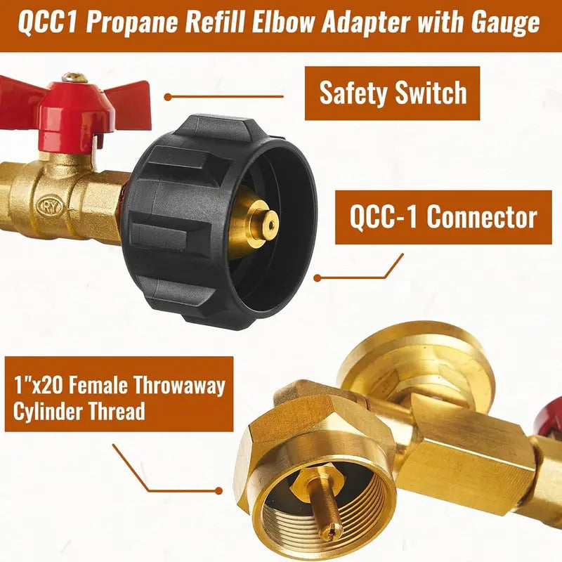 ⚡ Stop Burning Cash on 1lb Propane Bottles: The Heavy-Duty Refill Adapter with Built-In Safety Gauge & Shut-Off Valve! 🏕️🔧
