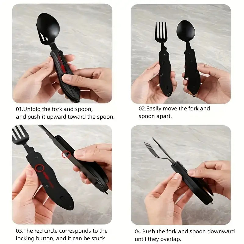 How to use folding camping utensils
