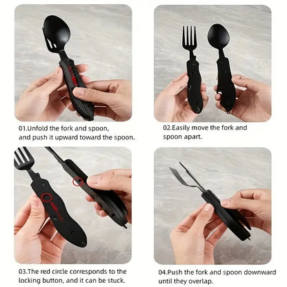 🥄 4-in-1 Folding Camping Utensil Set 🏕️
