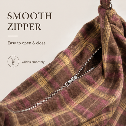 Chic Plaid Shoulder Bag for Everyday & Travel