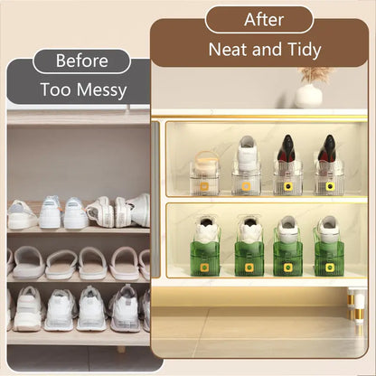 👠 Double Your Space | 2-Pack Clear Premium Shoe Slots & Stacker Organizers ✨