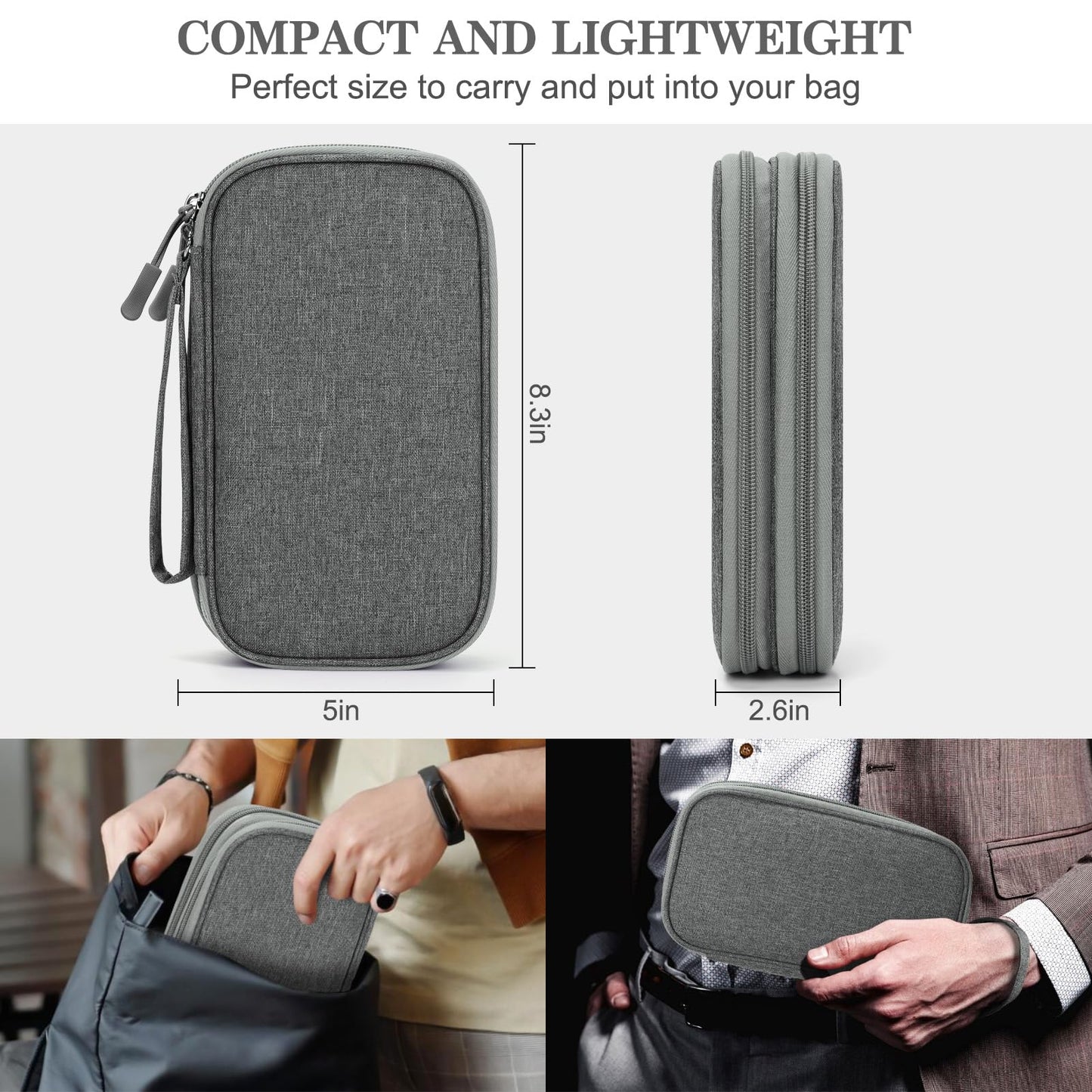 🔌 Master Your Cable Chaos | Double-Layer Electronic Travel Organiser, Waterproof Electronics Accessories Carry Bag for Cables, Charger & Phone ✨