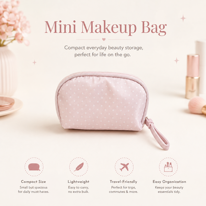 Small pink makeup bag, big organized convenience✨