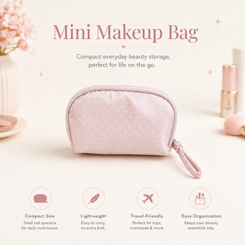 Small pink makeup bag, big organized convenience✨