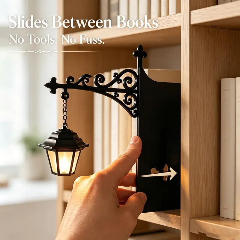 📖 Library Vibe | Mini Bookshelf Retro Lantern & Warm LED Night Light 🕯️