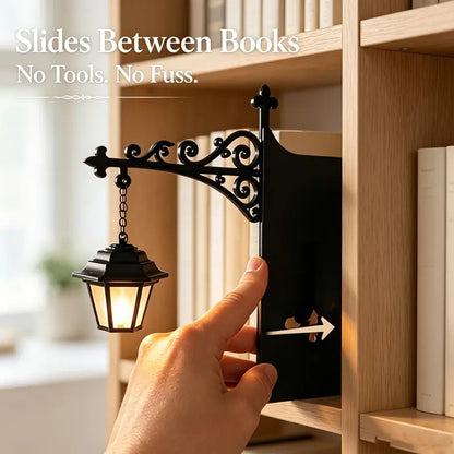 📖 Library Vibe | Mini Bookshelf Retro Lantern & Warm LED Night Light 🕯️