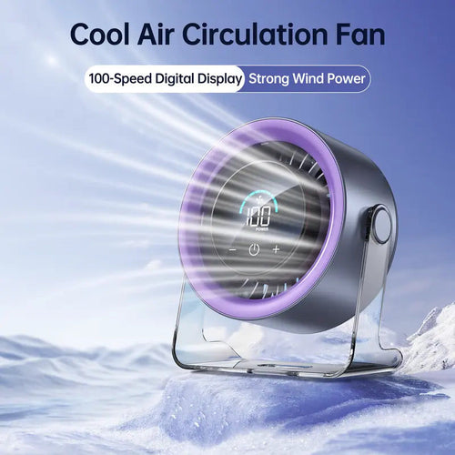 🍃 100-Speed Micro-Control | Portable Turbo Desk Fan with Digital Display 🌀