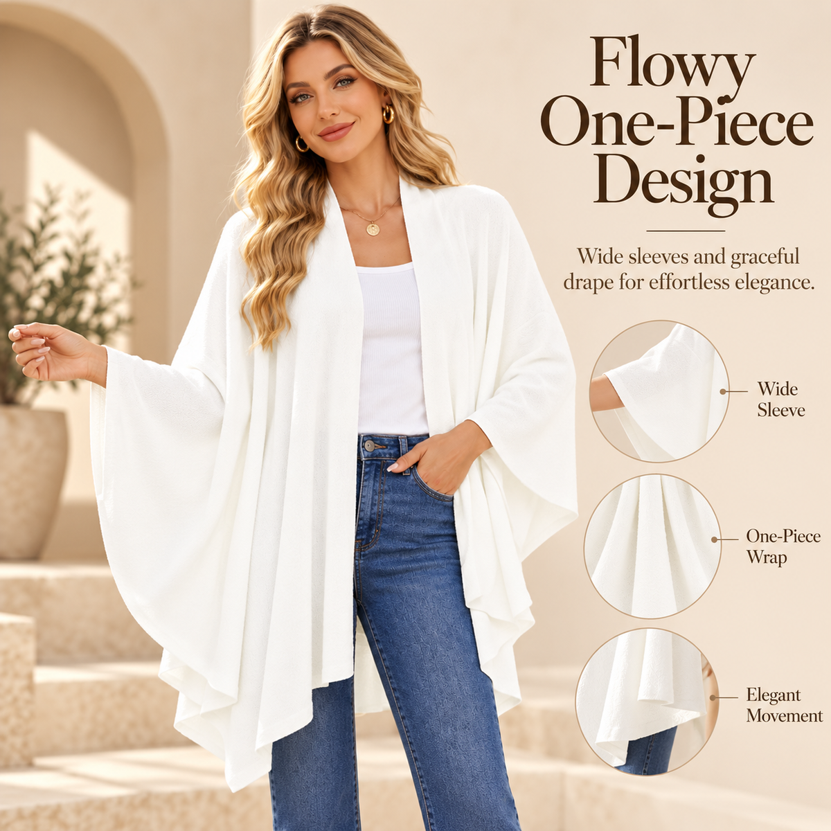 Women's Elegant Shawl Cape – Soft & Flowy Wrap