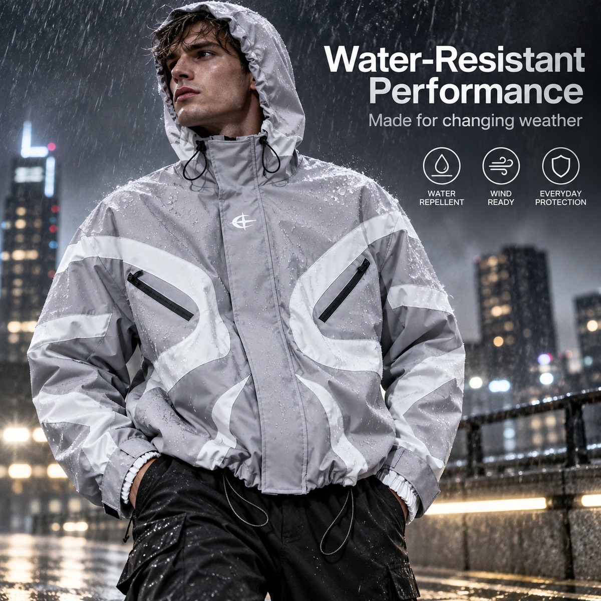 Men's Futuristic Techwear Windbreaker