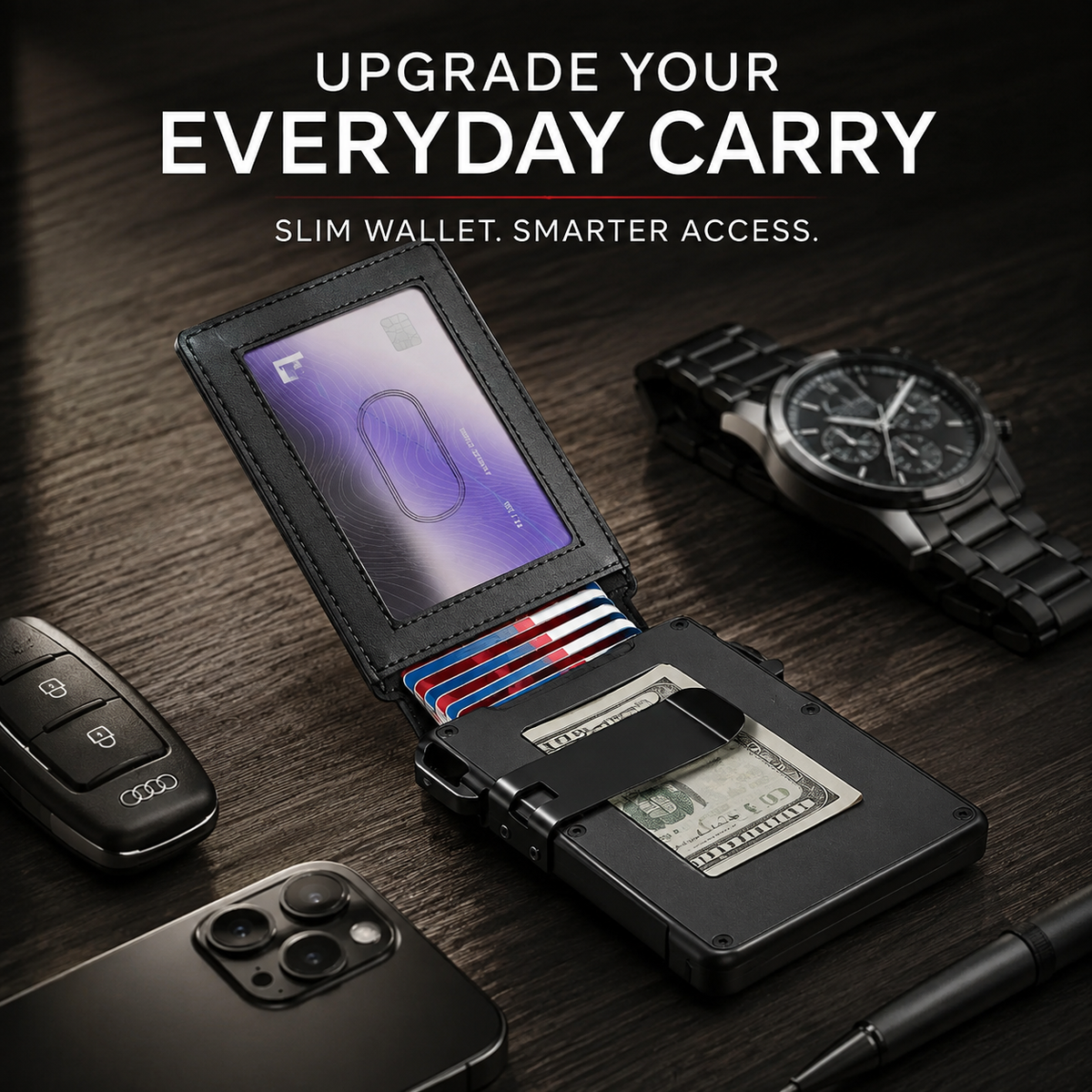 Minimalist men's everyday carry wallet