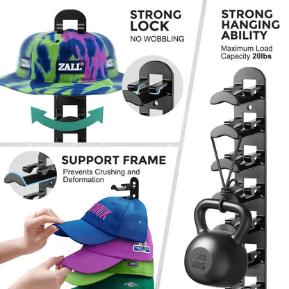 （2 Pack）🧢 Store 20 Caps in Seconds: The Ultimate Heavy-Duty Wall Hat Organizer That Protects Your Hat's Shape! 🛠️🔥