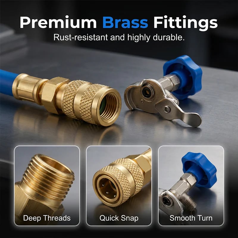 time-limited-special-r134a-ac-refrigerant-charging-hose-with-gauge-universal-easy-diy-tool-613