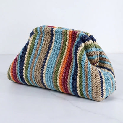 👜 Your New Go-To | Women's Striped Cloud Handbag Pleated Lightweight Tote Bag ✨