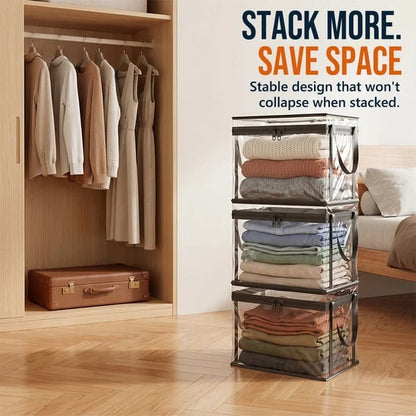 📦Large Heavy-Duty Soft Thick Plastic Clear Storage Bag for Clothes, Moving & Storage