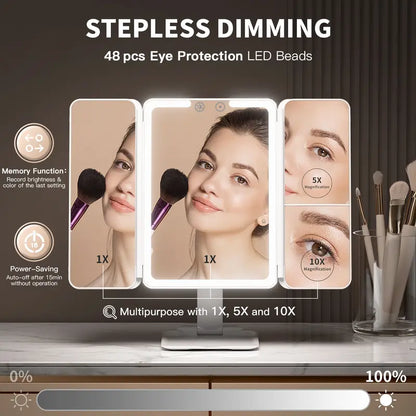 💡 Premium LED Smart Vanity Mirror | Dimmable Light for Perfect Makeup 🪞